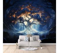 Papier Peint Arbre Du Monde 300x256 cm Papier Peint Panoramique Effet 3D, Peinture Murale intissé Grande La Science-fiction, pour Moderne Salon Chambre TV Fond