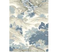 Crown Wallcoverings M1190 Papier peint Motif paysage oriental Bleu
