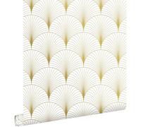 papier peint art déco blanc et or 53 cm x 10.05 m - ESTAhome