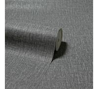 Papier Peint Arthouse Texturé En Jute Gris Charbon 295000