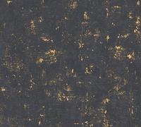 Papier peint aspect pierre carrelage Profhome 230782-GU papier peint intissé légèrement texturé avec une texture tangible mat noir or 5,33 m2