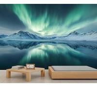 Papier peint Aurora 3D, paysage naturel pour salon, chambre à coucher, arrière-plan TV, hôtel, bar - 300 x 210 cm