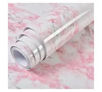 Papier peint auto-adhésif en marbre PVC imperméable et résistant à l'huile, autocollants muraux vinyle for armoire de cuisine, table cuisson, Film décoratif bureau(Marble Pink)