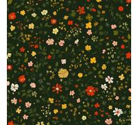Papier Peint Auto-adhésif Fleurs 40CM×12M Vintage Petites Fleurs Colorées Et Feuilles Vertes Autocollant Amovible Vinyle Film Imperméable Meuble Decoratif Salon Salle de Bain Chambre Armoire