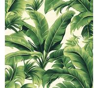 Papier Peint Auto-adhésif Plantes Tropicales 40CM×12M Vintage Plante Tropicale Feuilles De Bananier Vertes Autocollant Amovible Vinyle Film Imperméable Meuble Decoratif Salon Salle de Bain Chambre