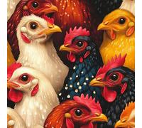 Papier Peint Autocollant 3D Motifs Coloré Coq Plumes Animaux Toile de Canvas Résistant aux Rayures pour Plafonds/Murs de Maison/Appartement/Boutique Papier Peint Adhésif Mural 40 cm x 300 cm