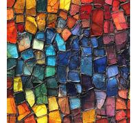 Papier Peint Autocollant 3D Motifs Coloré Fragmenté Art Toile de Canvas Résistant aux Rayures pour Plafonds/Murs de Maison/Appartement/Boutique Papier Peint Adhésif Mural 40 cm x 300 cm