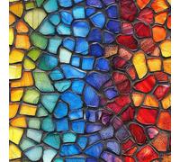 Papier Peint Autocollant 3D Motifs Coloré Fragmenté Art Toile de Canvas Résistant aux Rayures pour Plafonds/Murs de Maison/Appartement/Boutique Papier Peint Adhésif Mural 40 cm x 300 cm