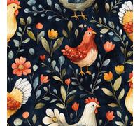 Papier Peint Autocollant 3D Motifs Dessin Animé Coq Fleurs Toile de Canvas Résistant aux Rayures pour Plafonds/Murs de Maison/Appartement/Boutique Papier Peint Adhésif Mural 40 cm x 300 cm