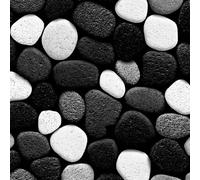 Papier Peint Autocollant 3D Motifs Noir Gris Galets Moderne Toile de Canvas Résistant aux Rayures pour Plafonds/Murs de Maison/Appartement/Boutique Papier Peint Adhésif Mural 40 cm x 300 cm
