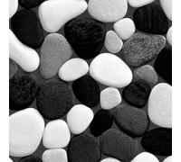 Papier Peint Autocollant 3D Motifs Noir Gris Galets Moderne Toile de Canvas Résistant aux Rayures pour Plafonds/Murs de Maison/Appartement/Boutique Papier Peint Adhésif Mural 40 cm x 300 cm