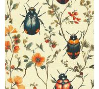 Papier Peint Autocollant 3D Motifs Papillon Abeille Fleurs Toile de Canvas Résistant aux Rayures pour Plafonds/Murs de Maison/Appartement/Boutique Papier Peint Adhésif Mural 40 cm x 300 cm