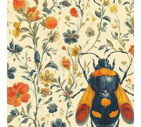 Papier Peint Autocollant 3D Motifs Papillon Fleurs Feuilles Toile de Canvas Résistant aux Rayures pour Plafonds/Murs de Maison/Appartement/Boutique Papier Peint Adhésif Mural 40 cm x 300 cm