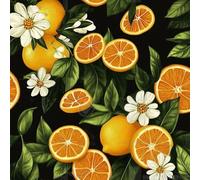 Papier peint autocollant Agrumes Floral Papier peint autocollant décollable Citron Orange Film Adhesif pour Meuble Papier Adhésif Décoratif Papier Peint Autocollant Mural Salon Chambre Vinyle Adhesif