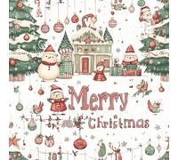 Papier peint autocollant amovible en vinyle pour comptoir, armoires, tiroirs, meubles - Motif Merry Christmas avec arbre de neige - 43,2 x 500 cm