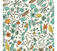 Papier peint autocollant Branches et feuilles colorées, 44X300CM, film décoratif amovible pour meubles et armoires.