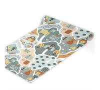 Papier Peint Autocollant Dessin Animé D'Animaux De La Forêt Dans Une Petite Ville 45 * 300Cm Adhesif Pour Meuble Vinyle Papier Peint Autocollant Imperméable Pour Armoires Murs Salon Chambre