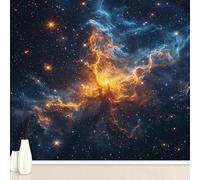 Papier Peint Autocollant Espace Ciel Étoilé Nocturne, Mystique Système Solaire Decoration Stickers Muraux , Star Nebula Vinyle Murale Poster pour Chambre Salon Cuisine Adhesif Meuble 300 x 210 cm