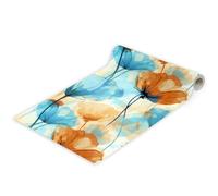 Papier Peint Autocollant Fleurs Aquarelle Jaune Bleu 45 * 300Cm Adhesif Pour Meuble Vinyle Papier Peint Autocollant Imperméable Pour Armoires Murs Salon Chambre