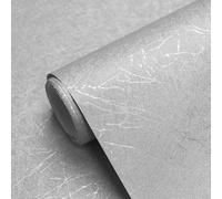 Papier Peint autocollant imperméable en PVC à motif soie pour chambre à coucher salon nouveau style chinois décoration de fond gris argenté 45 * 500cm
