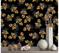 Papier Peint Autocollant Morning Glory Black 45 * 300Cm Adhesif Pour Meuble Vinyle Papier Peint Autocollant Imperméable Pour Armoires Murs Salon Chambre