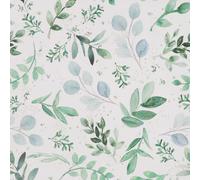 Papier peint autocollant Motif feuilles vertes 44 x 500 cm Vert et blanc Motif fleurs clairs Pour salon, chambre
