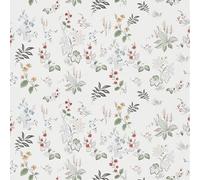 Papier peint autocollant Motif fleurs vertes et orange 44 x 1000 cm Feuilles vertes Fleurs claires, grises et blanches Pour meubles et salle de bain, salon