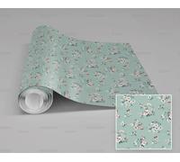 Papier Peint Autocollant Papillon Floral Bleu 45 * 300Cm Adhesif Pour Meuble Vinyle Papier Peint Autocollant Imperméable Pour Armoires Murs Salon Chambre