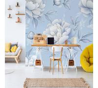 Papier Peint Autocollant Pivoine Fleur Pétale Plante Papier Auto-Adhésif Floral Botanique Naturel Oriental Wallpaper Panoramique Mural Décoration Murale pour Meuble Salon Chambre Bureau 200 x 150 cm