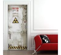 Papier peint autocollant pour porte - ZONE DANGEREUSE