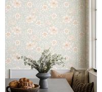 Papier peint autocollant vintage à motif floral et oiseaux - 44,9 x 300,5 cm - Pour salle de bain, salon, murs décoratifs, étagères, armoires