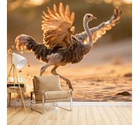 Papier Peint Autruche D'Afrique, Wallpaper Art Photo Animal Drôlerafraîchit Instantanément Votre Intérieur Style Unique Et Élégant Solution Rénovation Rapide Installation Sans Effort 400X280cm