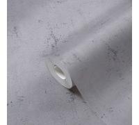 Papier Peint Avec Aspect De Plâtre Neutre Dans Le Style Industriel - Gris