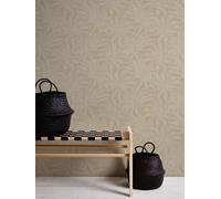 Papier Peint Avec Des Feuilles De Jungle Botaniques - Gris, Blanc, Or