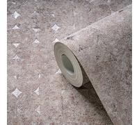 Livingwalls Papier peint 396562 Used Look avec losanges - papier peint haut de gamme Béton beige avec éléments design et effet brillant - papier peint pour différentes pièces sur 10,05m x 0,53m