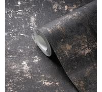 Papier Peint Avec Motif Abstrait En Jute - Noir, Or