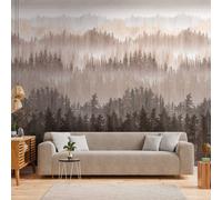 Livingwalls Travel Styles Papier peint non tissé Motif forêt Marron et beige Papier peint scandinave pour différentes pièces 1,59 m x 2,80 m