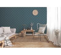 A.S. Création papier peint intissé Pop Style 10,05 m x 0,53 m bleu métallisé 374773 37477-3
