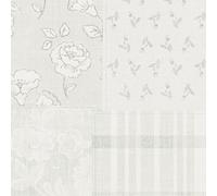 Papier Peint Avec Motif Floral Style Campagnard - Gris, Blanc