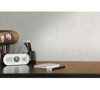 Papier Peint Avec Motif Textile Uni - Gris Clair