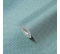 Papier Peint Avec Petit Motif À Pois - Bleu, Blanc