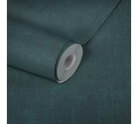 A.S. Création 395035 Jade Papier peint intissé uni avec structure Bleu pétrole 10,05 m x 0,53 m Fabriqué en Allemagne
