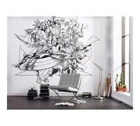 Papier Peint - Avengers Black and White 300x280cm - Intissé, Multicolors G