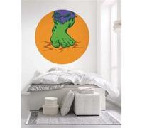 Papier Peint - Avengers Hulks Foot Pop Art 125x125cm - Rond - Intissé - Adhésif, Multicolors