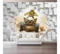 Papier Peint Aventure Tout-terrain Industriel Moderne - Art Mural Imprimé en Non-Tissé, Tapisserie Blanc - Poster Mural Effet 3D, Tapisserie Intissé pour Chambre Enfant, Ado et Bureau,400 x 280(WxH)