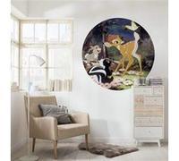 Papier Peint - Bambi Butterfly 125x125cm - Rond - Intissé - Adhésif, Multicolors
