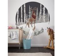 Papier Peint - Bambi Great Prince 125x125cm - Rond - Intissé - Adhésif, Multicolors G