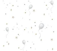 Papier peint bébé Dekornik Balloons delicate white / Toys From The Attic Gris 280x100 cm