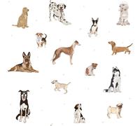 Papier peint bébé Dekornik Dogs Are The Best Blanc 280x100 cm