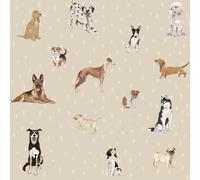 Papier peint bébé Dekornik Dogs Are The Best With Dots Beige 280x100 cm